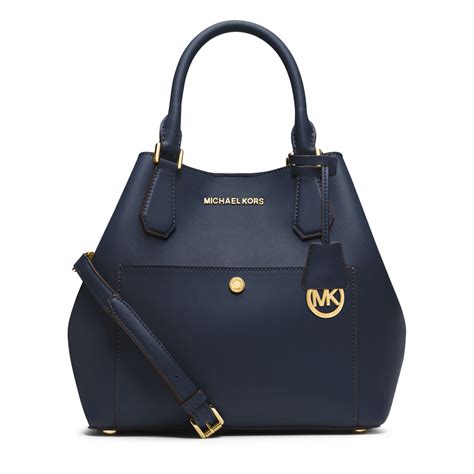 michael kors steel blue satchel|Michael Kors leather satchel large.